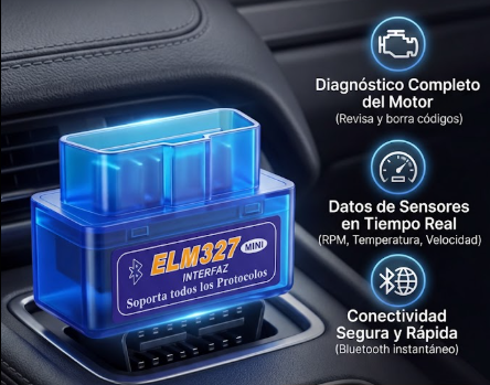 Escáner OBD2 Bluetooth Pro Azul